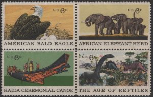 SC#1387-90 6¢ Natural History Block of Four (1970) MNH