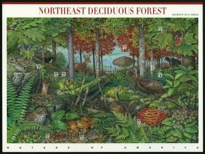 Northeast Deciduous Forest Nature Series Sheet of Ten 37 Cent Stamps Scott 3899