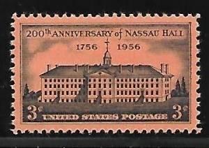 SCOTT  1083  NASSAU HALL  3¢  SINGLE  MINT NEVER HINGED