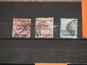 CEYLON, ISSUES OF 1972-82 SURCHARGED, SCOTT# 98, 99, 109, USED