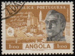 Angola 385- Used - 1e Sao Paulo Issue (1954) (cv $0.35)