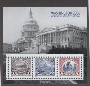 Scott 4075 - Washington World Philatelic . Sheet Of 3.  MNH. OG.  #02 4075sh3