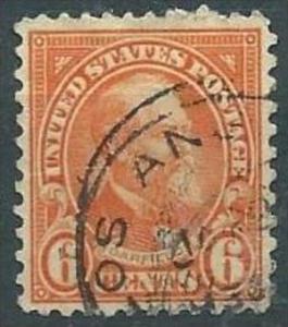 USA 1922-25 P. 11 Garfield 6c USED SC 558 YV 233 Type A MI 268 A SG 566