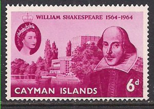 Cayman Islands 1964 QE2 6d Shakespeare MNH SG 183 ( L1031 )