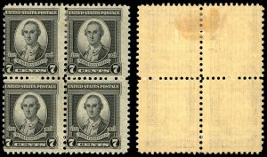 US Sc 712 Mint H BLOCK of 4 - 1932 7¢ - Washington at Age 48 - See Desc