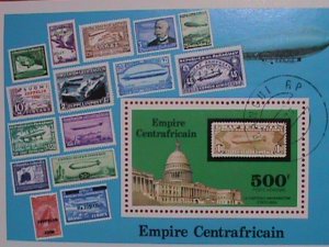 EMPIRE CENTRAL AFRICA STAMP: 1977    CENTENARY OF ZEPPELIN CTO S/S. SHEET