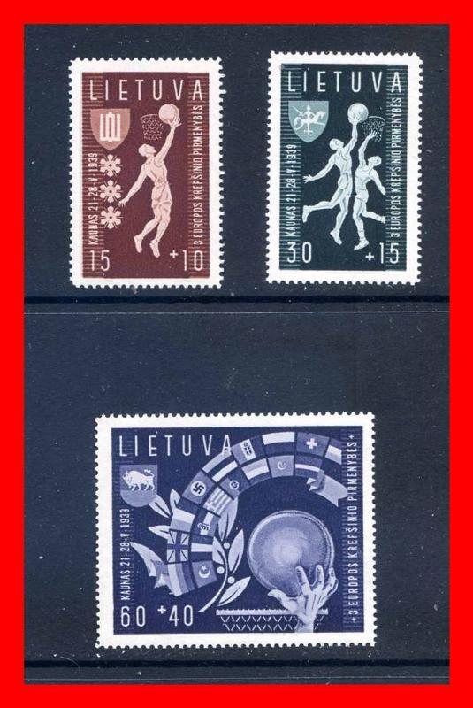 Lithuania 1939 #B52-B52, Sports Set Of 3  --  MNH