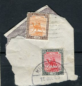 EAST AFRICA PROTECTORATE; 1940s early Camel Rider issues on POSTMARK PIECE