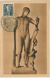 38738 - ALGERIA - POSTAL HISTORY - MAXIMUM MAP - ART SCULPTURE 1952-