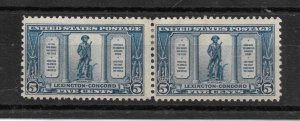 UNITED STATES MH PAIR SC#619 MINUTE MAN SCV$28.00