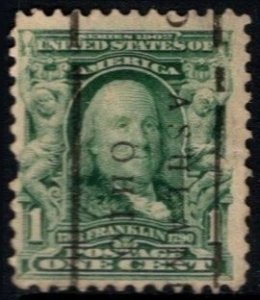 1903 US Scott #- 300 1 Cent Benjamin Franklin Ashland Ohio Precancel Used