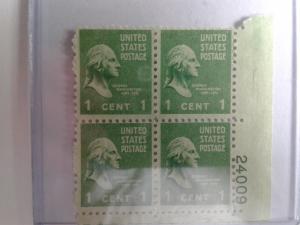 SCOTT # 804 WASHINGTON PLATE BLOCK GEMS 1938