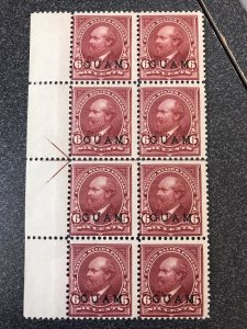 Guam US Possession 6 MNH Lake block of 8 w/ arrow margin KS Philatelics 6G473M