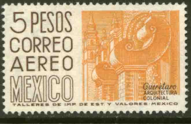 MEXICO C296, $5Pesos 1950 Definitive 3rd Printing wmk 350. MINT, NH. F-VF.