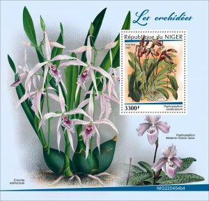 NIGER - 2022 - Orchids - Perf Souv Sheet #4 - Mint Never Hinged