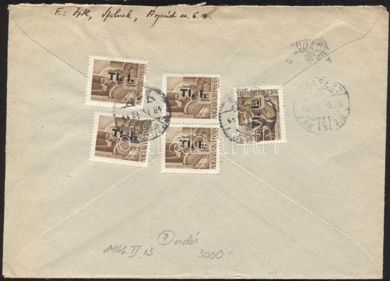 Hungarian stamp  5 x Mi 856 on domestic cover 1946 Mi WS106300