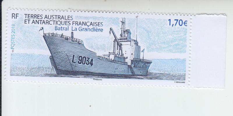 2018 FSAT Fr Antarctic Batral La Grandiere Ship (Scott 583) MNH