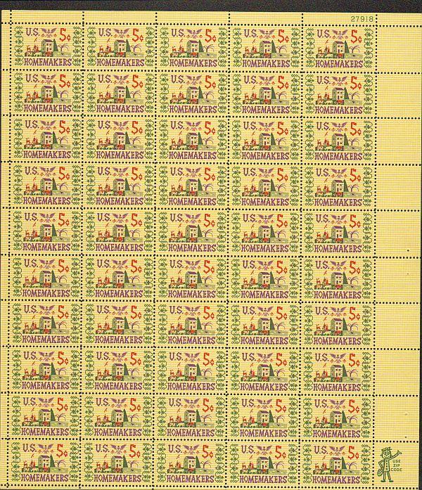 US #1253 Mint Sheet Homemakers 