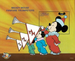 St. Vincent 1998 - Disney, Mickey Mouse Fanfare Trumpeters - Souvenir Sheet MNH