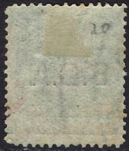 BRITISH CENTRAL AFRICA 1895 BCA OVERPRINTED ARMS ONE PENNY ON 2D