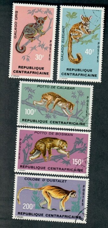 Central African Republic #142 - 146 used CTO singles