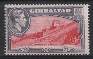 Gibraltar 1938 6d carmine & grey-violet Moorish Castle, perf. 13½, sg126, fine