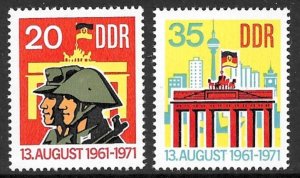 EAST GERMANY DDR 1971 Berlin Wall Set Sc 1316-1317 MNH