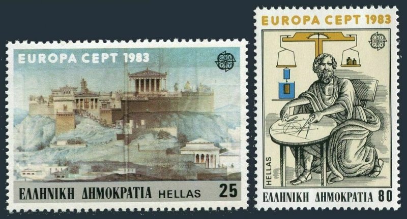 Greece 1459-1460,MNH.Michel 1513-1514. CEPT-1983,Acropolis,Archimedes.