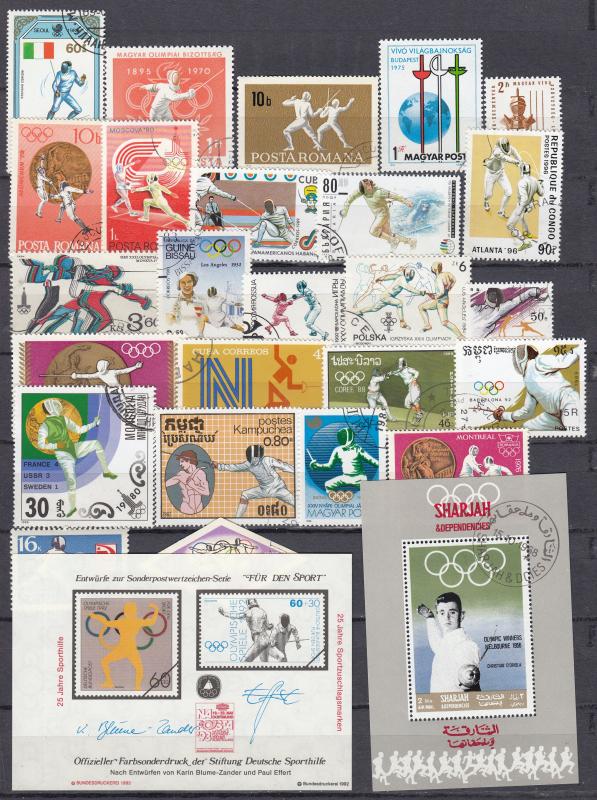 Fencing - small stamp lot  (758N)