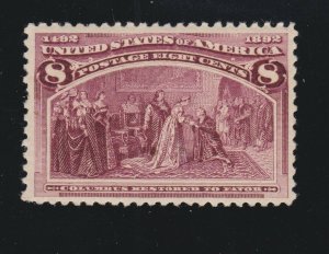 US 236 8c Columbian Exposition Mint VF OG NH SCV $140