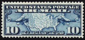 US C7 MNH VF 10 Cent Map and Planes