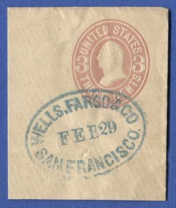 US 1864 U58 3c Wash. full-corner, Wells Fargo & Co. / SF Feb 29 Leap Year