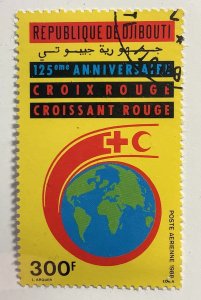 Djibouti 1988 Scott C238 CTO - 300F, Red Cross and Red Crescent, 125th Anniv