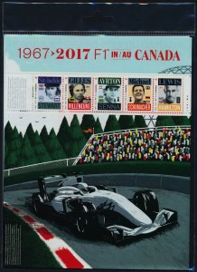 Canada 2992 MNH FI Motor Racing, Drivers, Villeneuve, Stewart, Senna