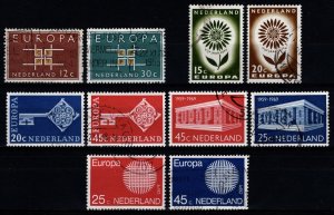 Netherlands 1963, 64, 68, 69, 70 Europa, Sets [Used]