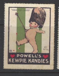 Circa 1913 Powells Kewpie Kandies Advertisement Poster Stamp - Scarce - (AV55)