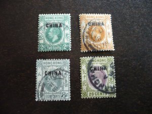 Stamps-British Office China (Shanghai) - Scott#18,20,21,23-Used Set of 4 Stamps