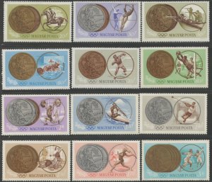 HUNGARY Sc#1647-1658 1965 Equestrian Medals Complete Set OG Mint NH