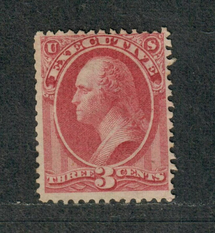 US Sc#o12 M/F, No Gum, Tiny Corner Crease RP, Cv. $325