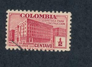   Colombia 1940 Scott RA9 used - 1/2c, Ministry of posts