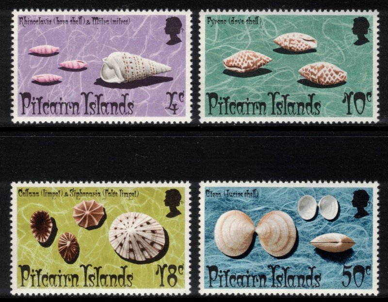 PITCAIRN ISLANDS 1974 Shells; Scott 137-40, 140a; MNH