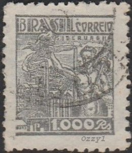 Brazil #522 1942 1000r Gray Steel Industry USED-VG-NH.