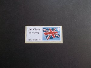 2012 Original Union Flag Post and Go Self-adhesive in Superb U/M Condition FS39