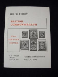 H R HARMER AUCTION CATALOGUE 1966 BRITISH COMMONWEALTH 20th CENTURY 'DOBSON'