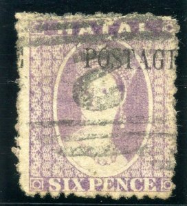Natal 1869 QV 6d lilac very fine used. SG 29.