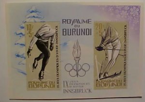 BURUNDI OLYMPICS INNBRUCK IMPERF & PERF SHEETLETS MINT NH 1976