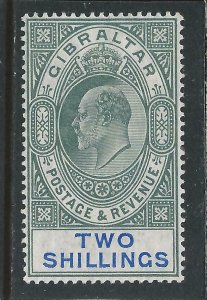 GIBRALTAR 1904-08 2s GREEN & BLUE LMM SG 62 CAT £120