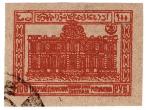 (I.B) Azerbaijan Postal : Local Motifs 100R (State Building)