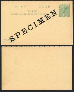 Perak Reply card opt SPECIMEN (Large type)