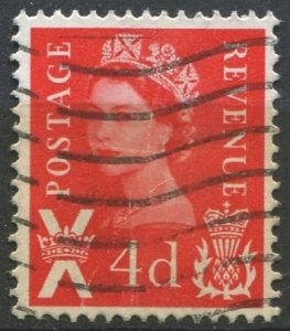 Scotland Sc#10 Used, 4p red,  (1969)